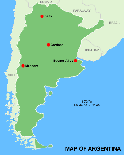 Аргентина географическая карта