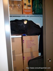 Closet full of boxes image